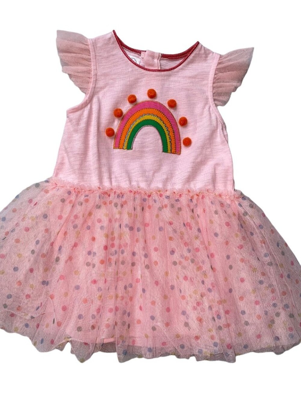 Mud Pie girls 12m 18m 2T 3T NWOT pink Rainbow mesh tutu dress twirl polka dot